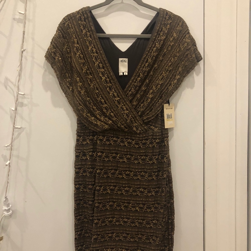 Ali Ro Lace Gold Latte Lace Dress